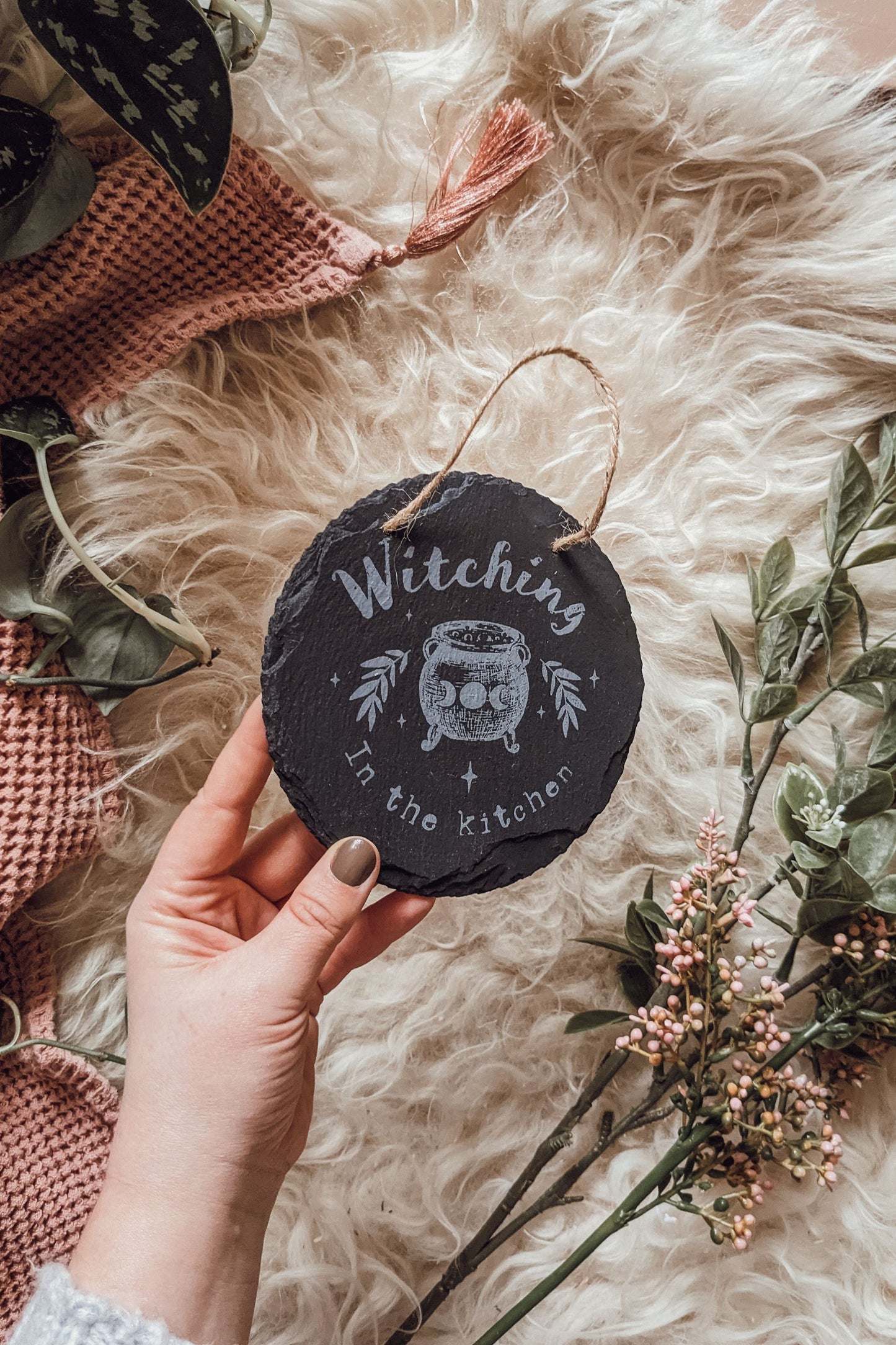 Kitchen Witch Slate Sign
