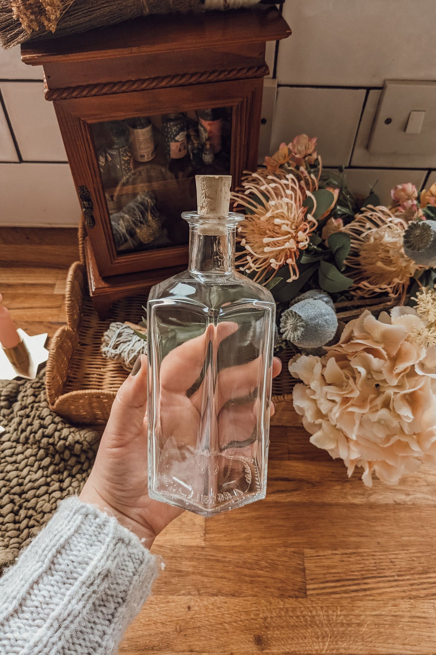 'Spellcaster' Glass Oil +Vinegar Apothecary Bottle