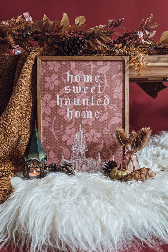 'Home Sweet Haunted Home' Illustrated Art Print- Two Color Options