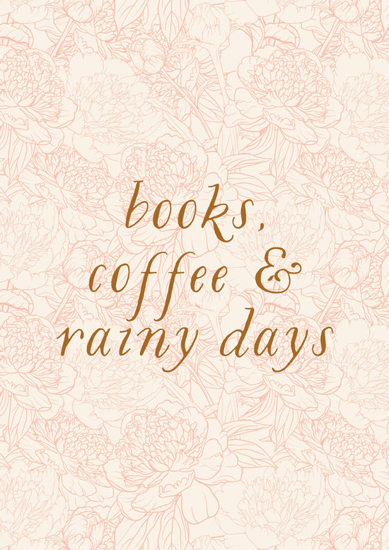 'Books + Rainy Days' Illustrated Art Print- Download