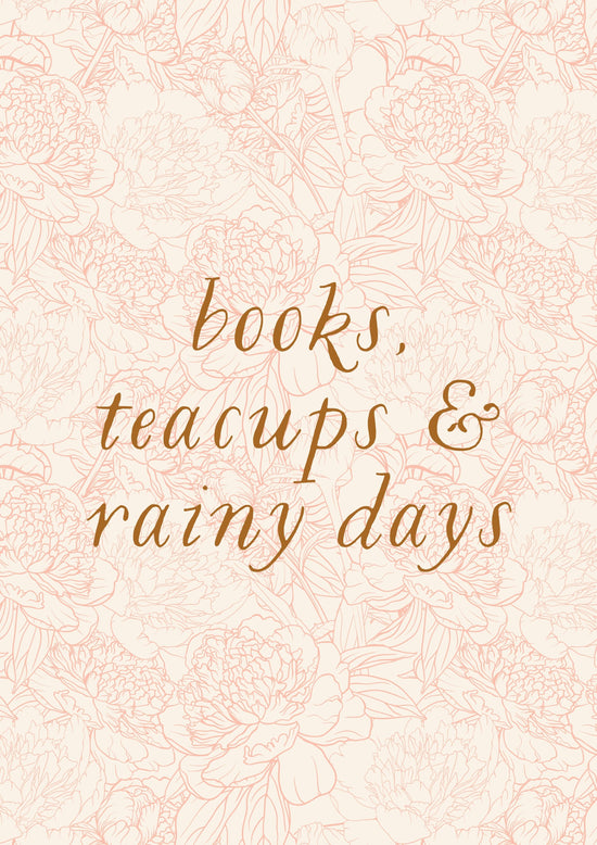 'Books + Rainy Days' Illustrated Art Print- Download