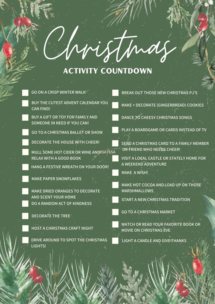 Christmas Countdown List 2023 (Free Download)