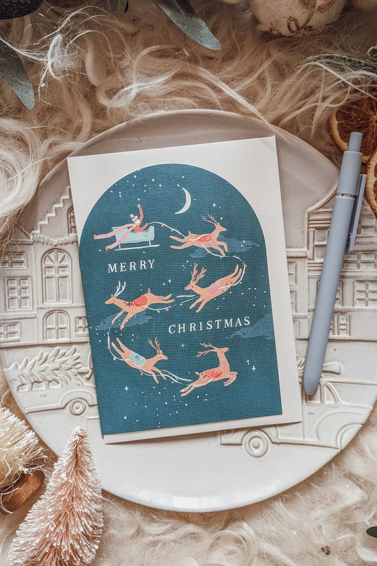 'Santa' Sleigh' Greeting Card
