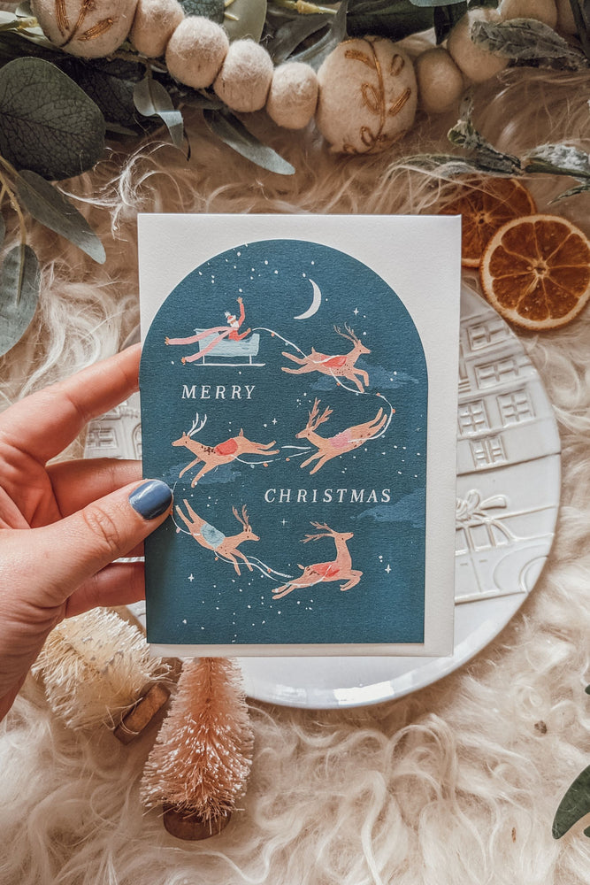 'Santa' Sleigh' Greeting Card
