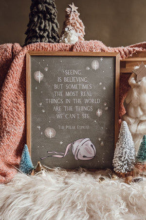 'Seeing Is Believing' Polar Express Illustrated Art Print