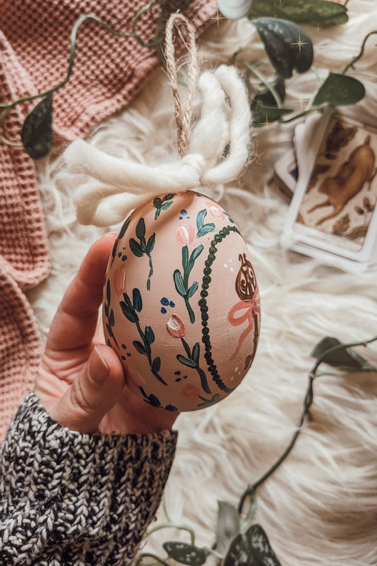 'Ostara Key' Painted Wooden Egg