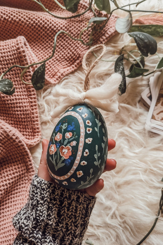 'Florals Of Spring' Painted Wooden Egg