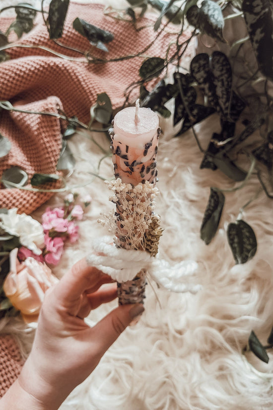 Devotion + Calm Pink Lavender Spell Candle
