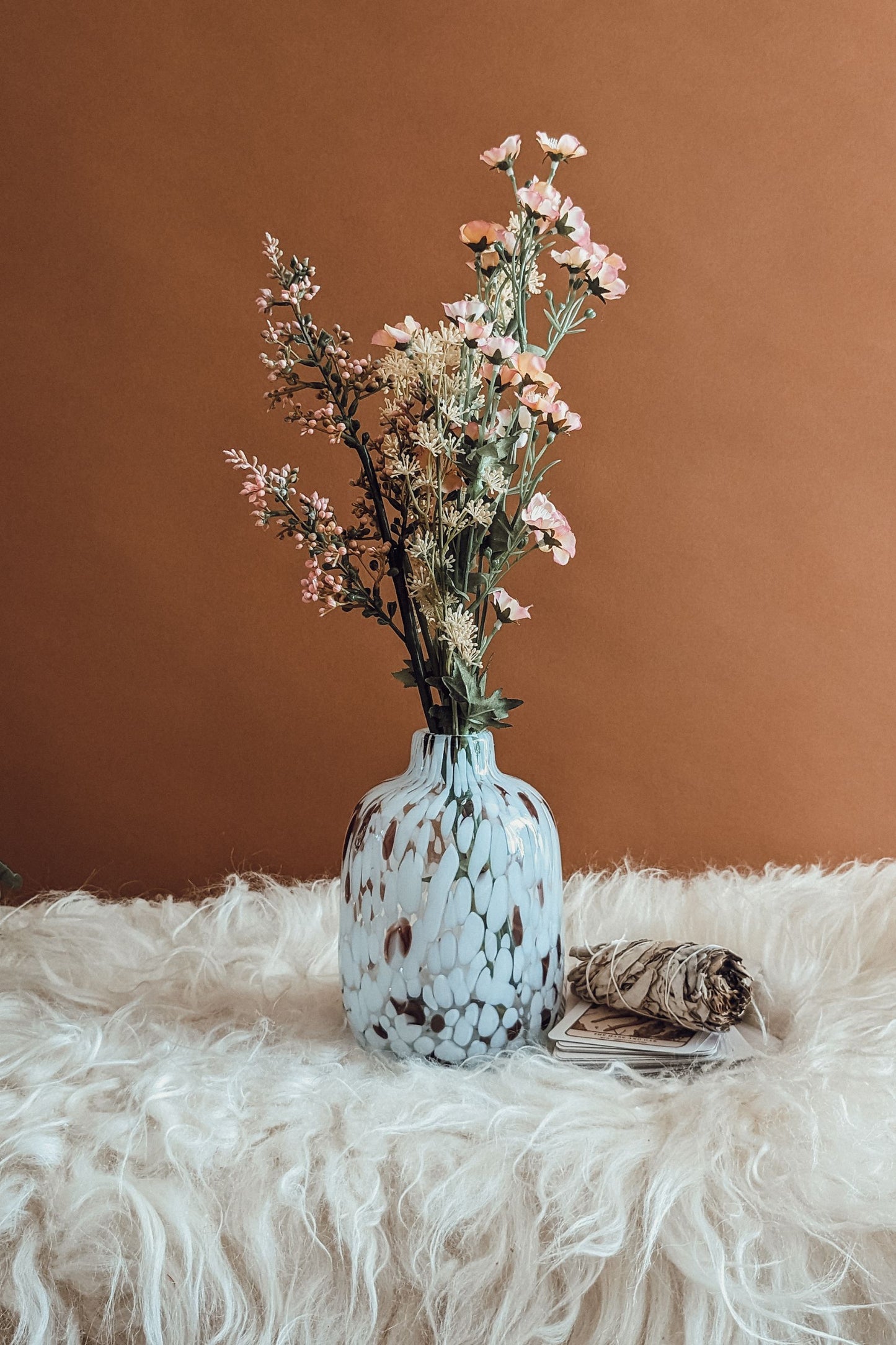 Speckled Brown + White Vase