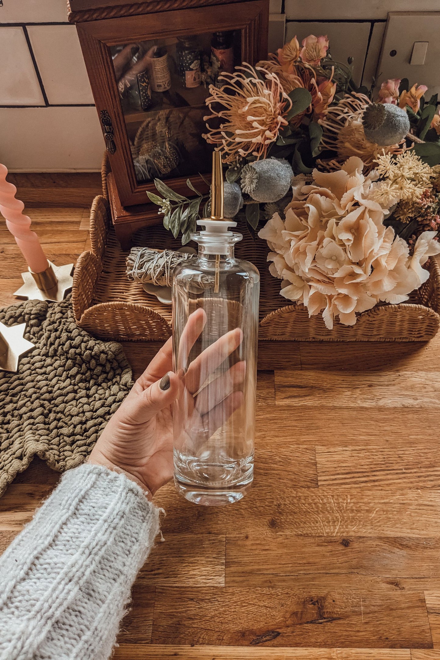 'Moon Girl' Glass Oil +Vinegar Apothecary Bottle