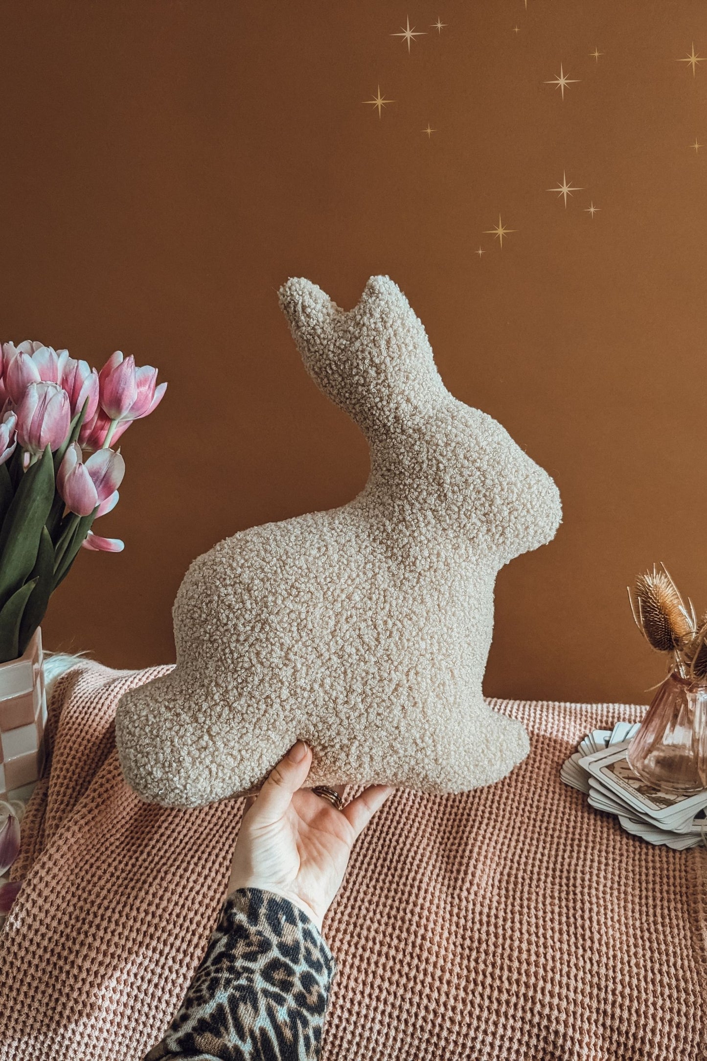 'Ostara' Bunny Boucle Cushion