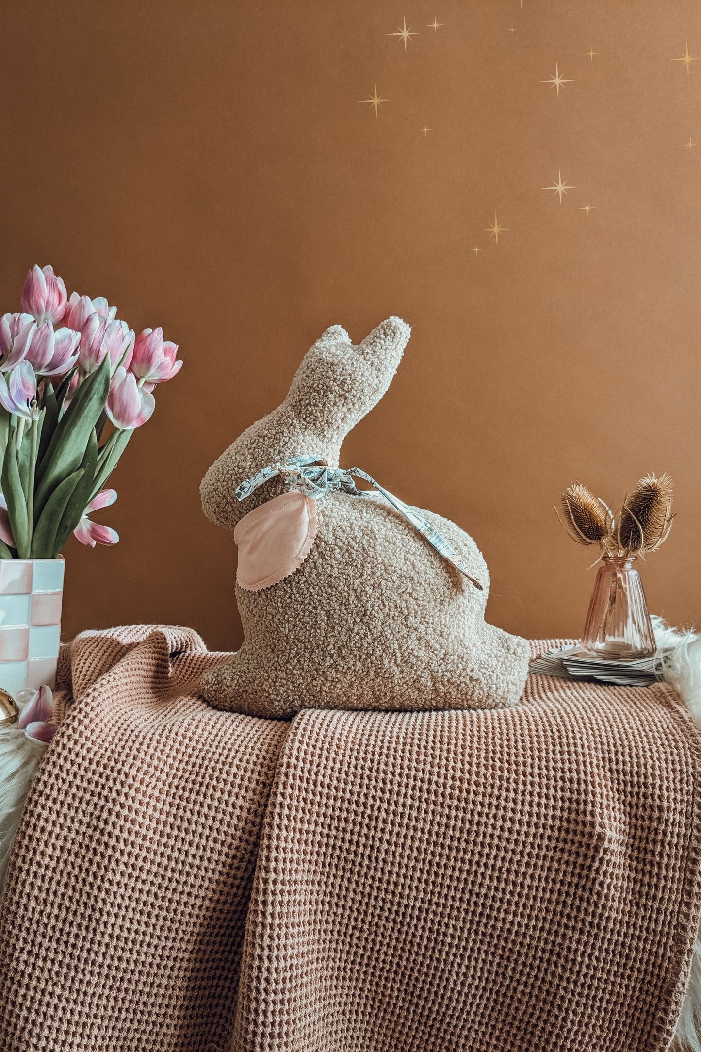 'Ostara' Bunny Boucle Cushion