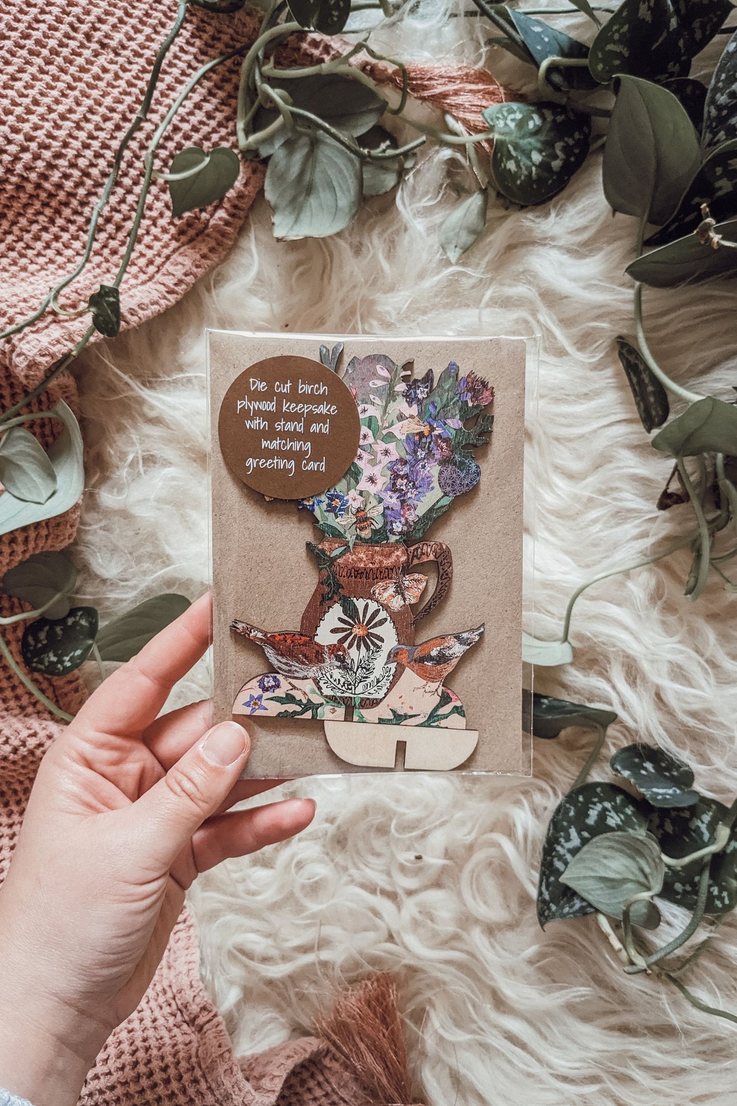 'Garden Blooms' Birch Greeting Card