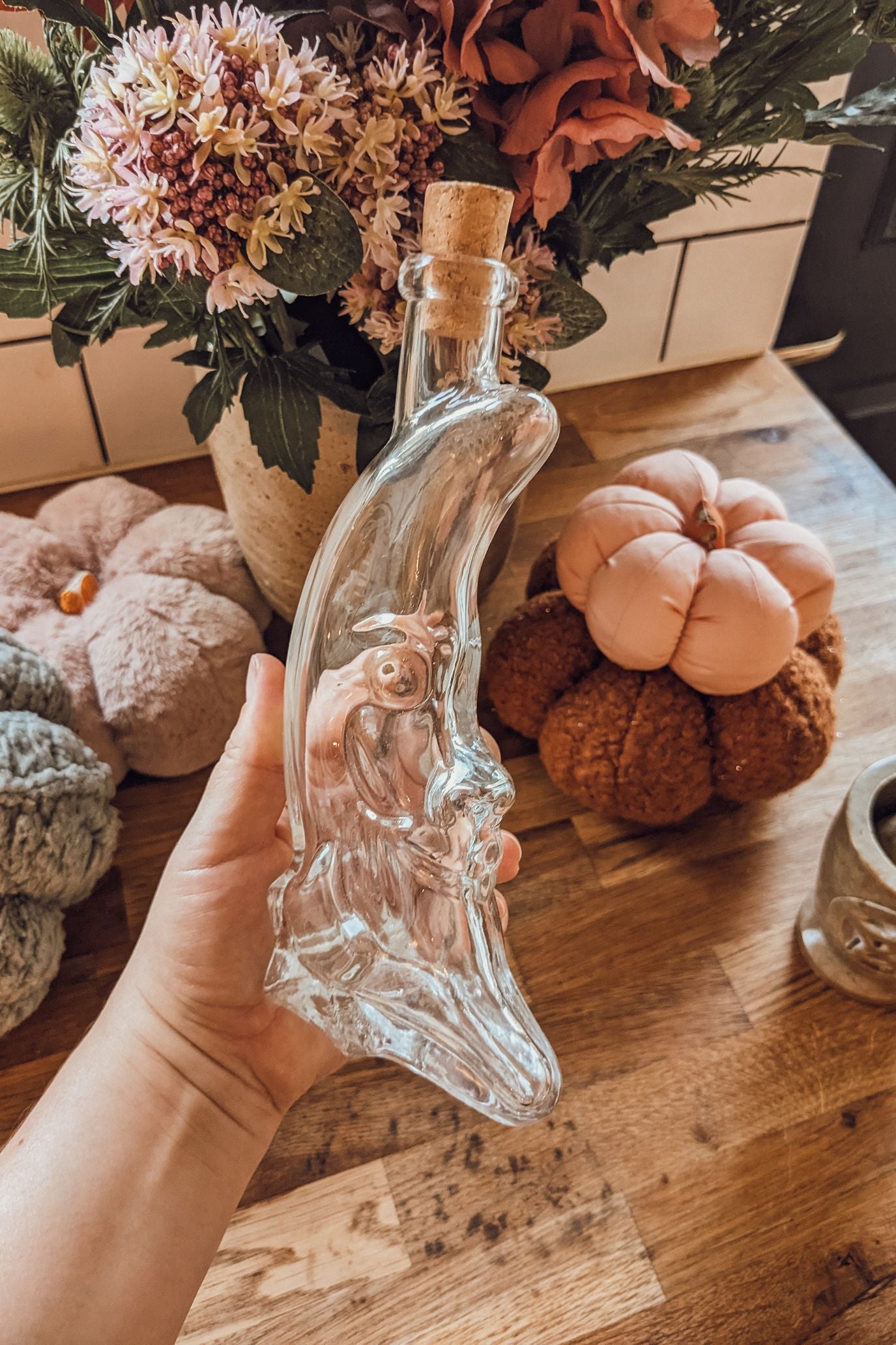 'Man On The Moon' Oil +Vinegar Apothecary Bottle
