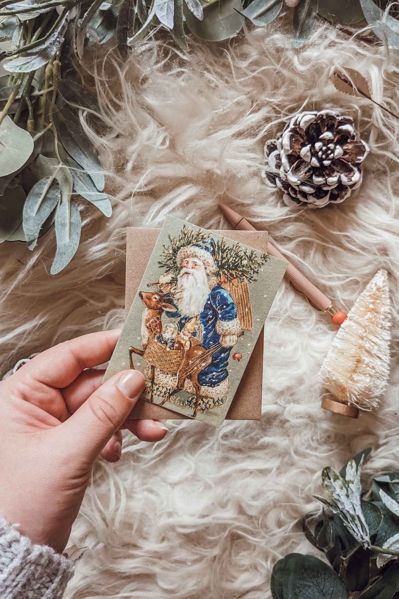 Vintage Papa Noel Christmas Card