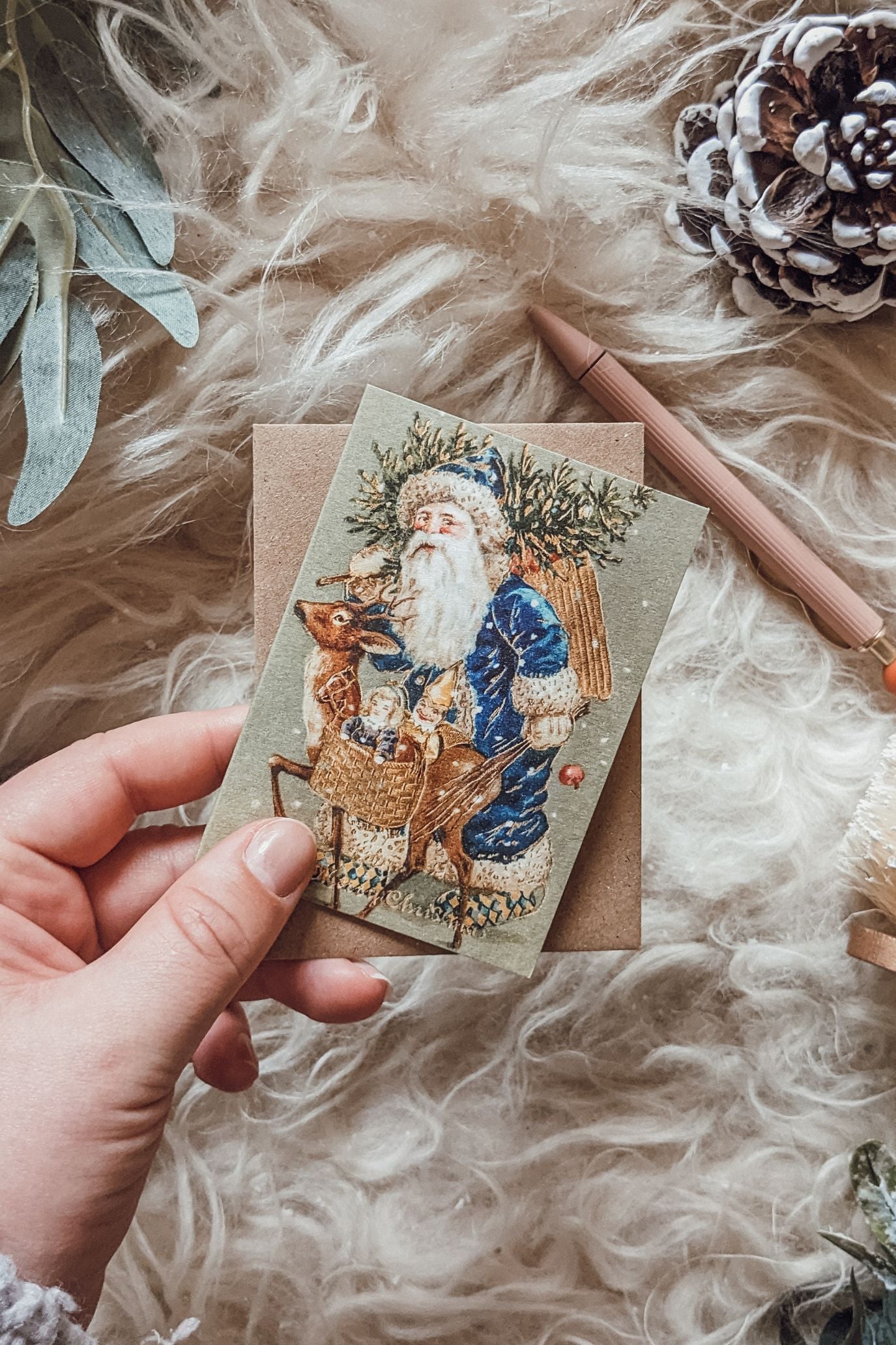 Vintage Papa Noel Christmas Card