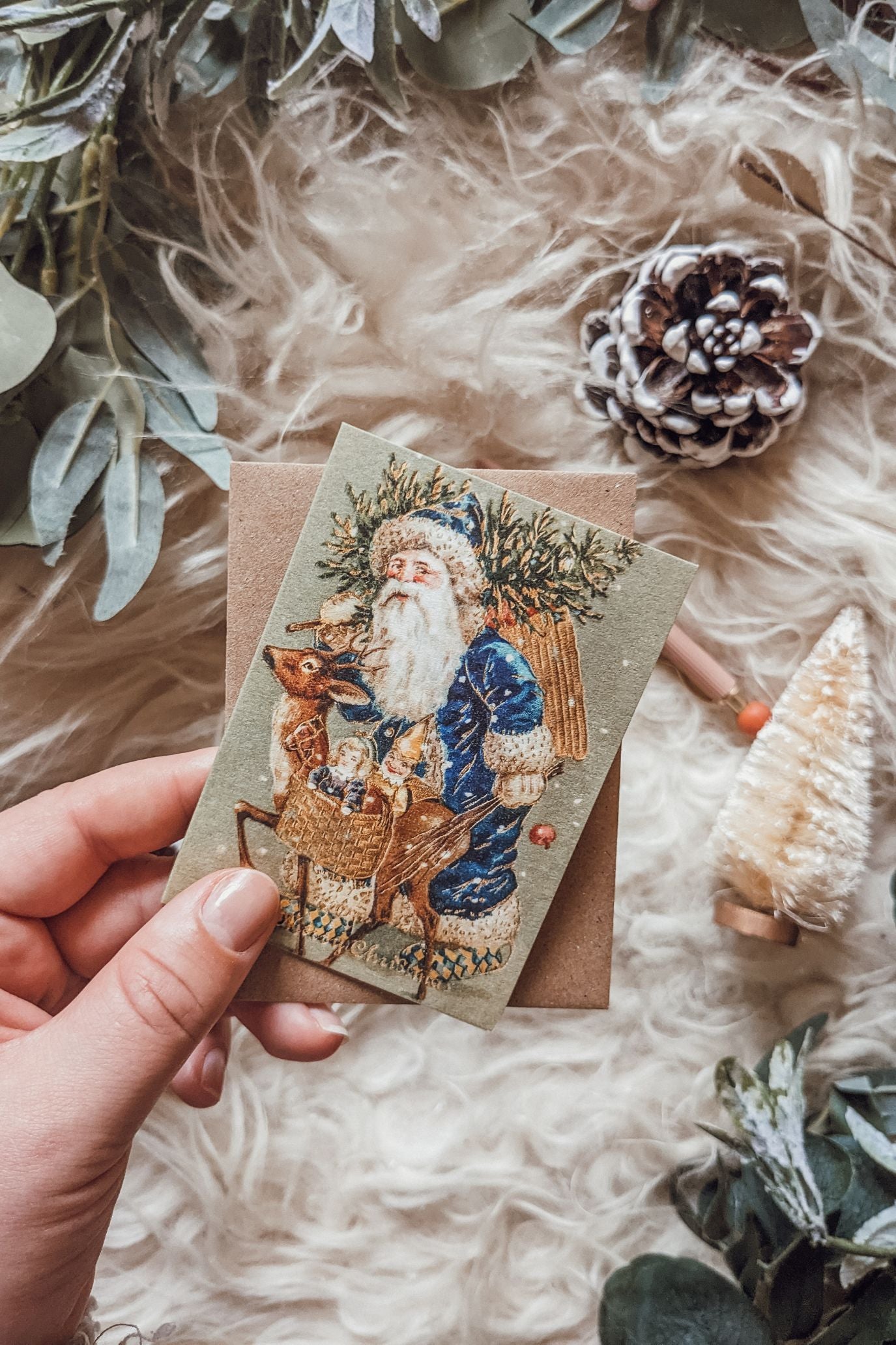 Vintage Papa Noel Christmas Card
