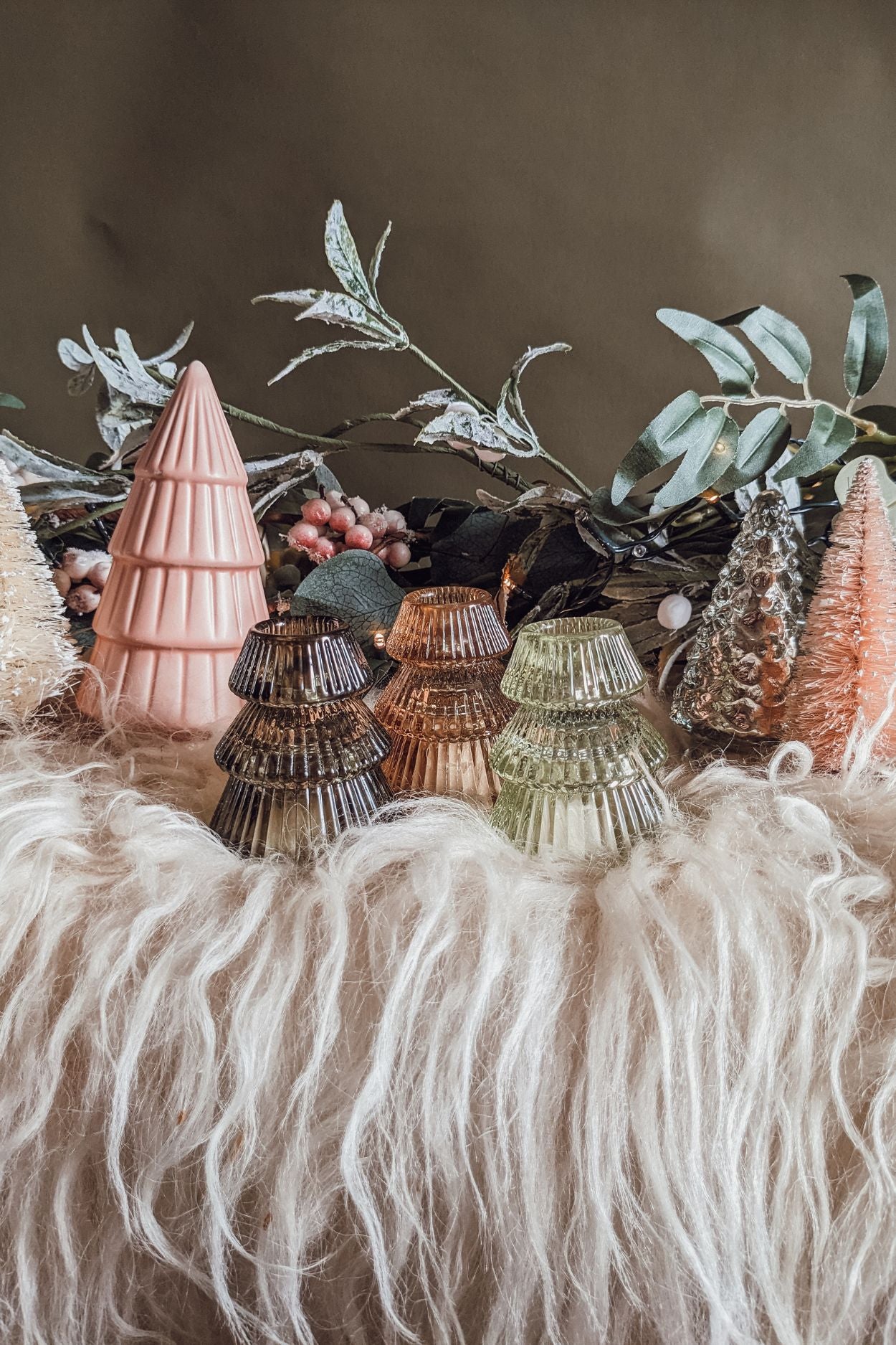 Glass Tree Candle Holders- Three Color Options