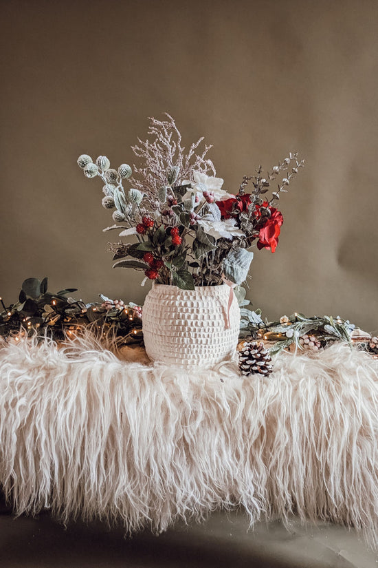 'Let It Snow' Large Textured Garden Vase