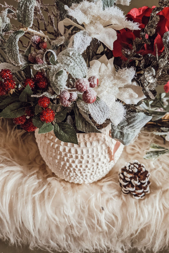 'Let It Snow' Large Textured Garden Vase
