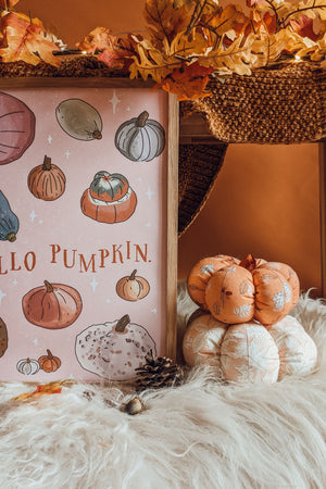 'Hello Pumpkin' Illustrated Art Print