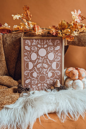 Autumn Moon Illustrated Art Print