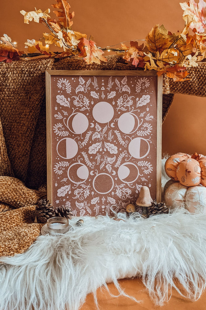 Autumn Moon Illustrated Art Print