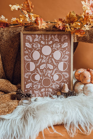 Autumn Moon Illustrated Art Print