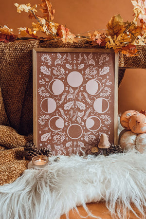 Autumn Moon Illustrated Art Print