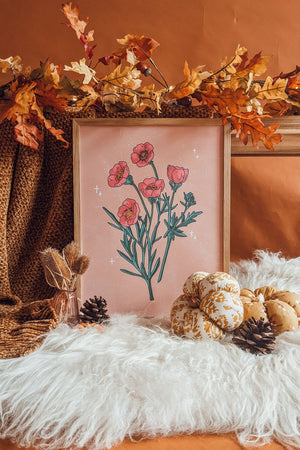 Autumn Flower Series Art Print- Print Three