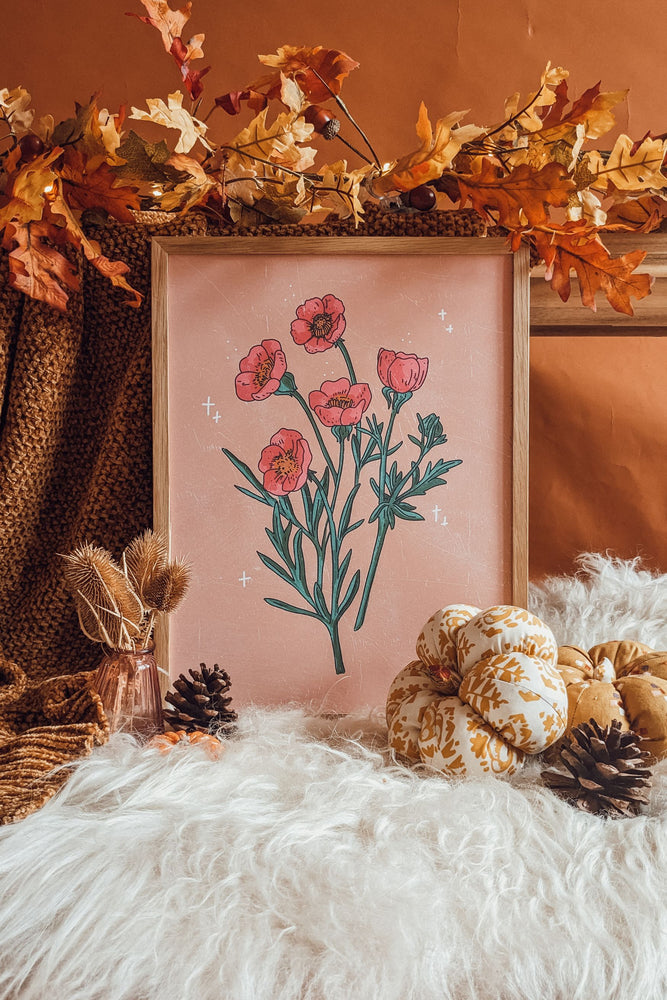 Autumn Flower Series Art Print- Print Three