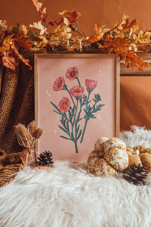 Autumn Flower Series Art Print- Print Three