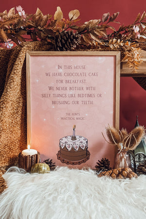 'In This House We Have Cake For Breakfast' Illustrated Art Print