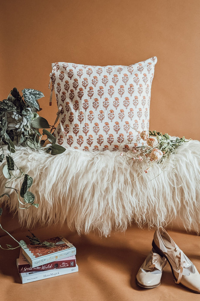 Blockprint Cottage Garden Cushion