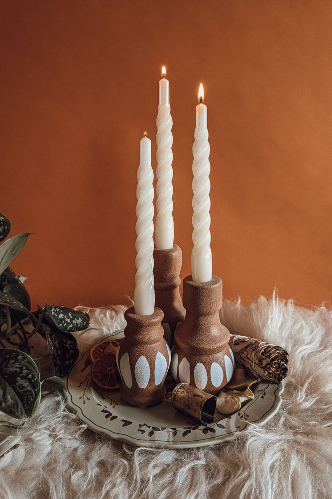 Terracota Candle Sticks - Set of Three