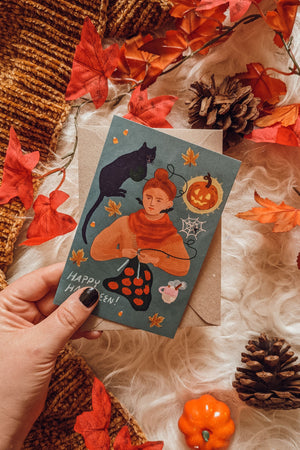 
            
                Load image into Gallery viewer, &amp;#39;That Autumn Girl&amp;#39; Halloween Greeting Card
            
        