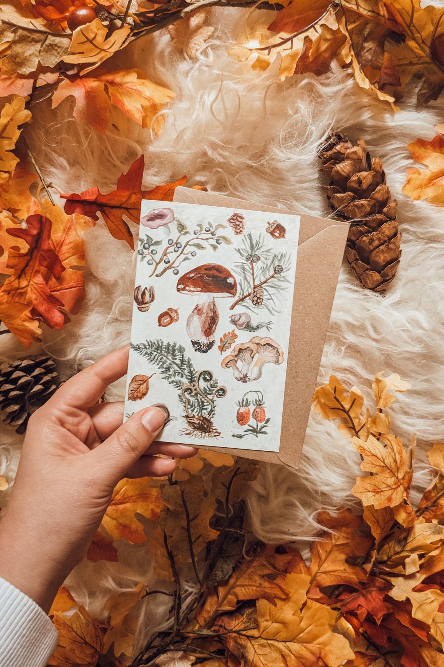 Mushroom Foraging Greeting Card
