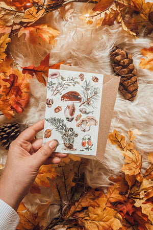 Mushroom Foraging Greeting Card