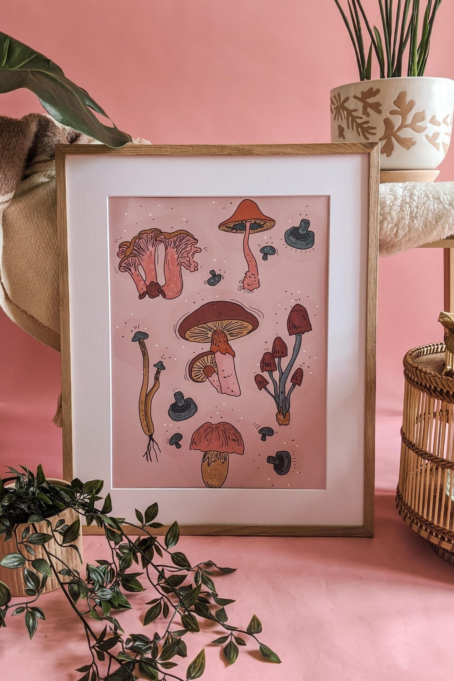 Load image into Gallery viewer, Boho Blush Mushroom Art Print
