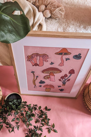 
            
                Load image into Gallery viewer, Boho Blush Mushroom Art Print
            
        