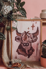 Painted Highland Cow Art Print