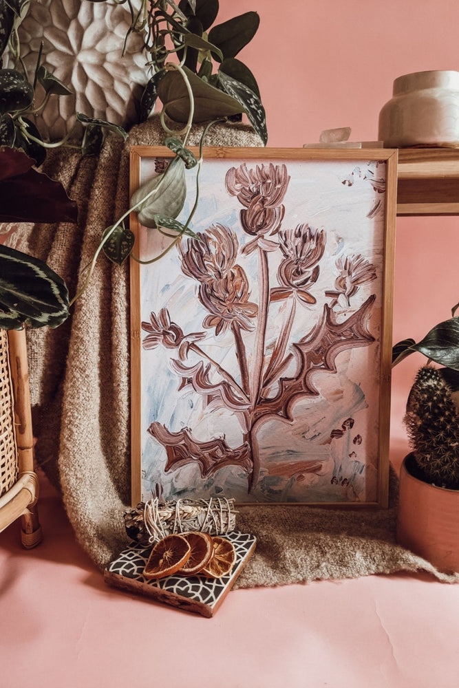 'Thistle In The Wind' Painted Art Print
