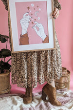 'Reach For The Stars And Moon' Boho Art Print