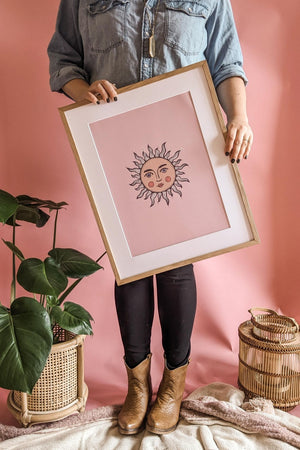 Boho Sun Face Art Print