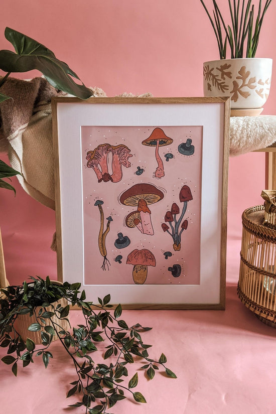 Load image into Gallery viewer, Boho Blush Mushroom Art Print
