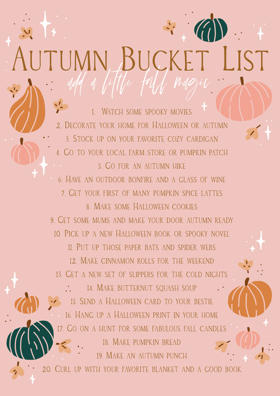 Load image into Gallery viewer, Autumn Bucket List Poster (Free Download)
