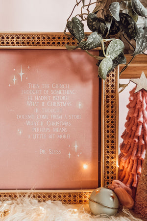'Christmas Means A Little Bit More' Grinch Art Print (Pink)