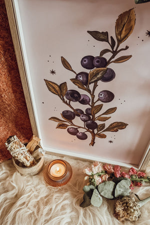 Picking Blueberries Art Print
