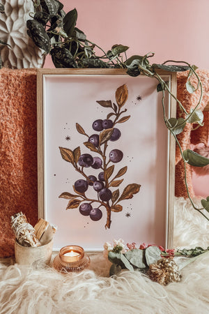 Picking Blueberries Art Print