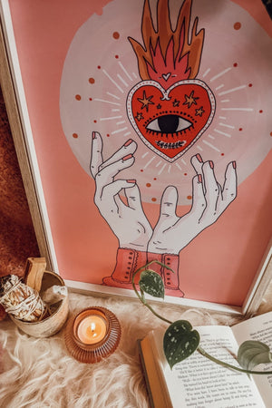 Occult Sacred Heart Illustrated Art Print